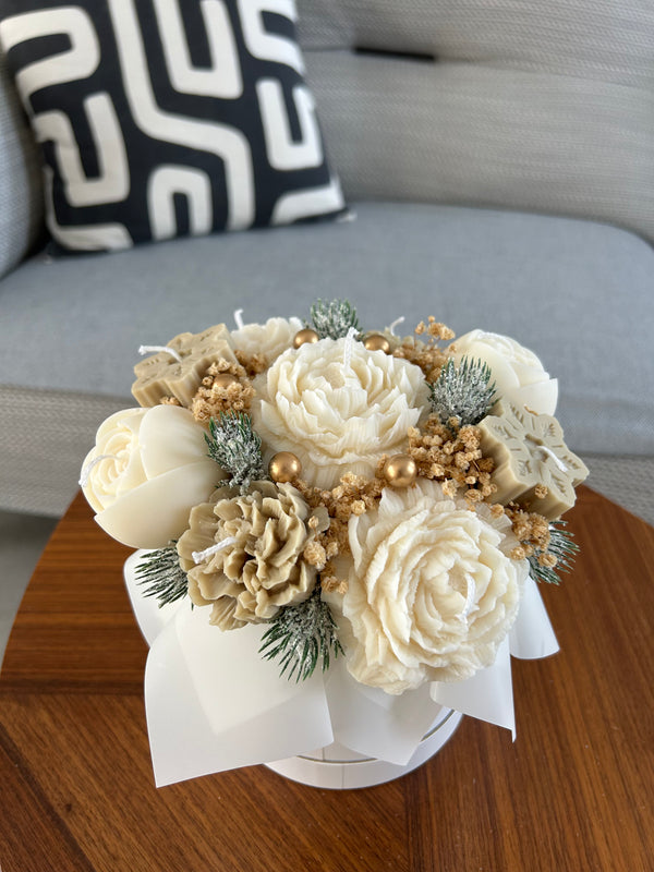 BOUQUET BOUGIES NOËL BEIGE